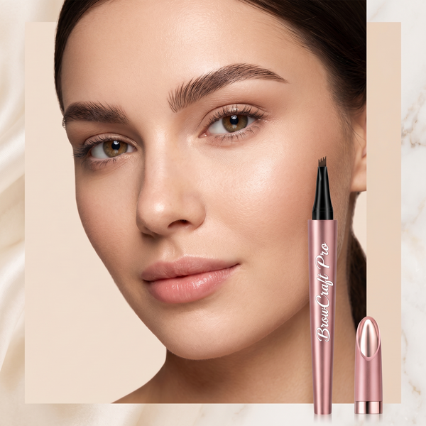 Close-up of natural-looking finished brows