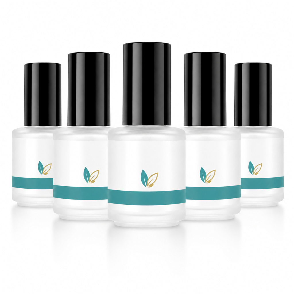 Five NailRestore Pro brush-on bottles